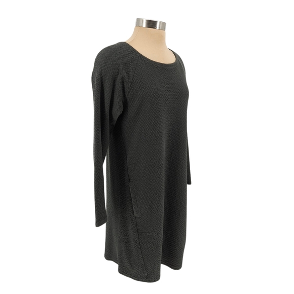 Pure Jill Shift Dress Gray Green Long Sleeve Textured Stretch Knit Small - Picture 2 of 6